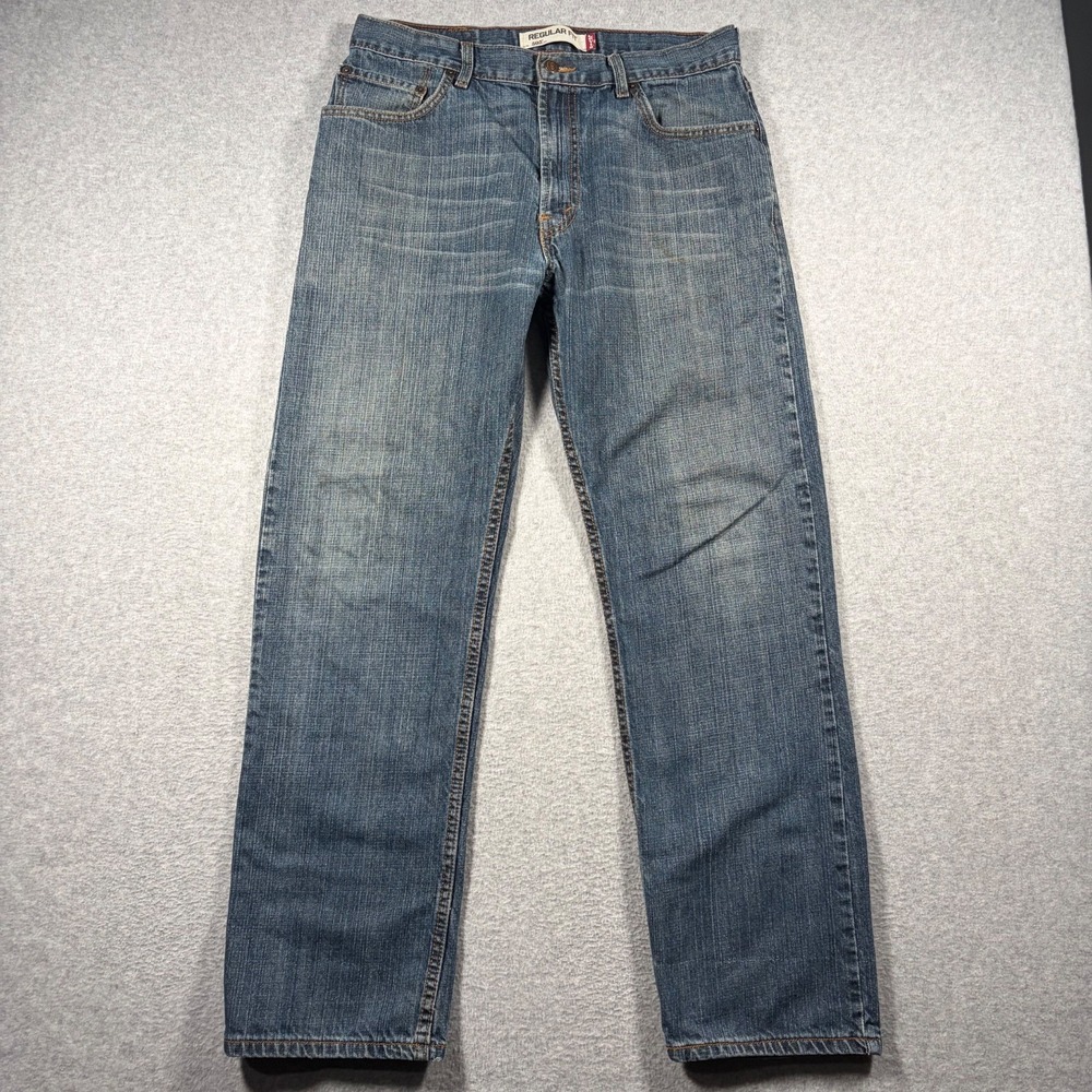 Levi's 505 Regular Fit Jeans Mens 34x32 Blue Straight Leg Denim Y2K